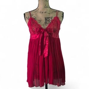 Victoria's Secret Red Babydoll Lingerie Dress Large Coquette